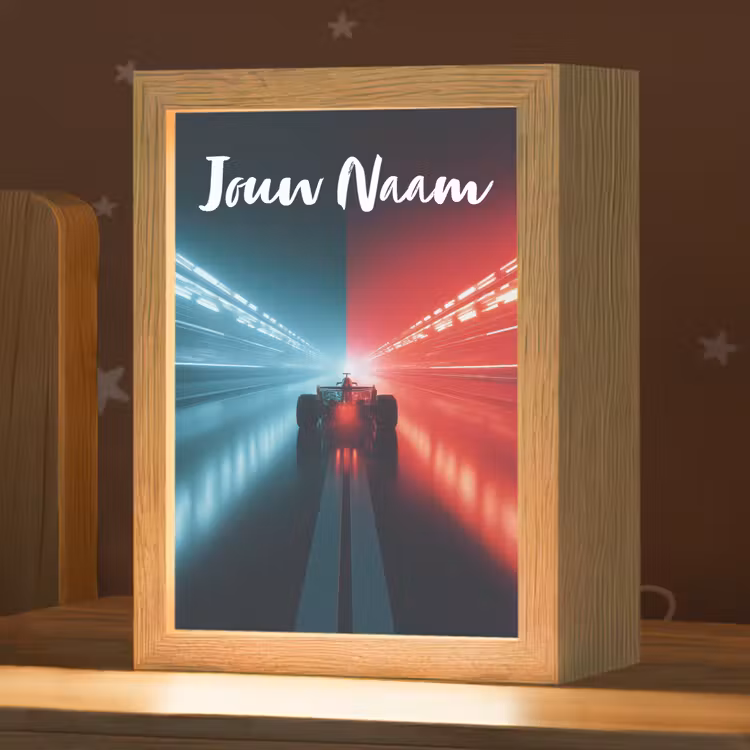 Nachtlampje met naam - Raceauto - Verlichting - Neon - Rood — 1