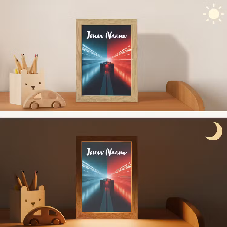 Nachtlampje met naam - Raceauto - Verlichting - Neon - Rood — 7