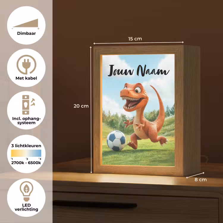 Nachtlampje met naam - Voetbal - Dino - Sport — 2