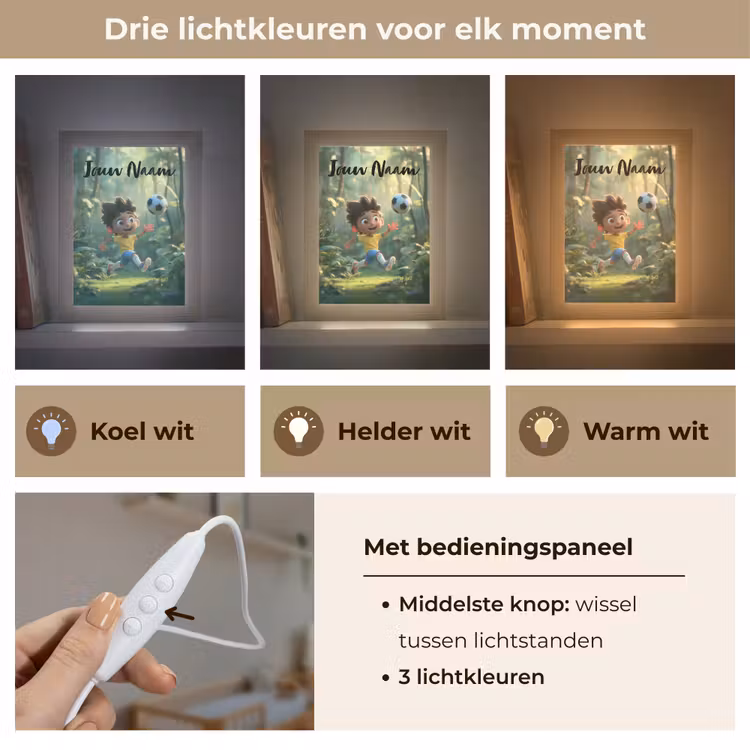 Nachtlampje met naam - Voetbal - Jongen - Bos — 5