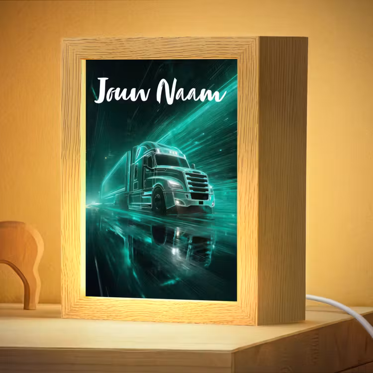 Nachtlampje met naam - Vrachtwagen - Stad - Groen - Neon — 4