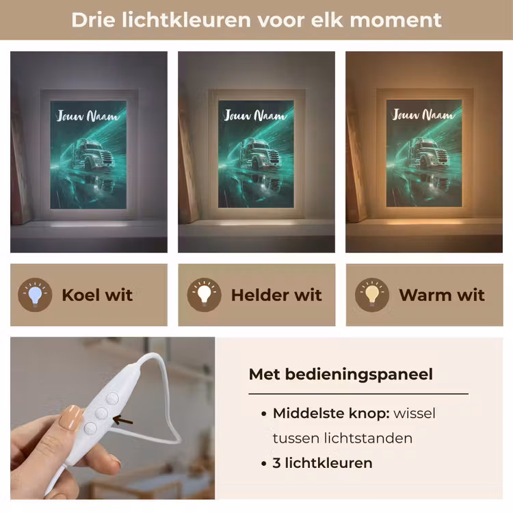 Nachtlampje met naam - Vrachtwagen - Stad - Groen - Neon — 5