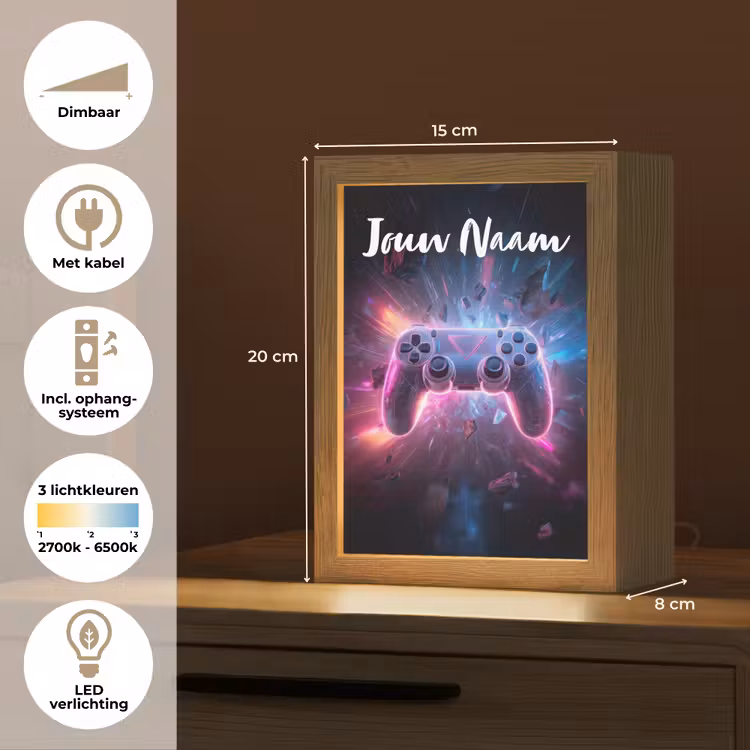 Nachtlampje met naam - Controller - Neon - Game — 2