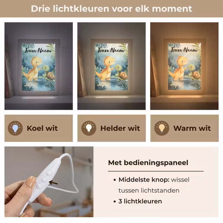 Nachtlampje met naam - Dino - Schildpad - Jungle — 5