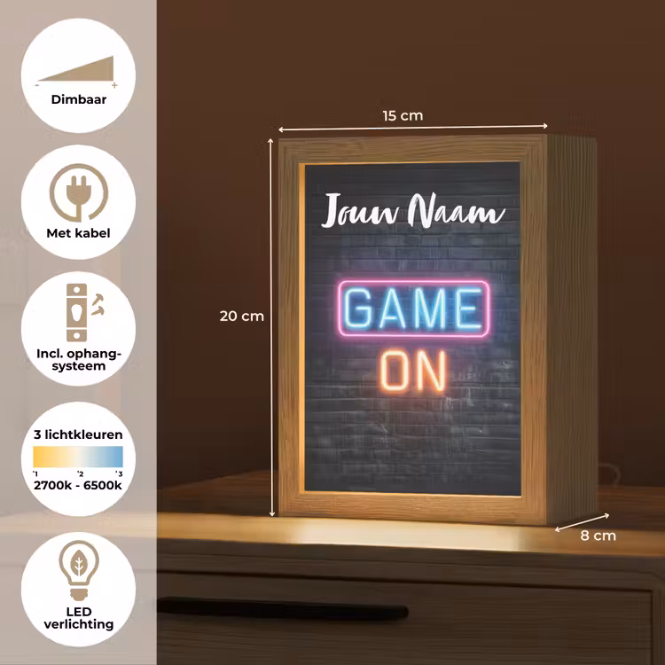 Nachtlampje met naam - Game - Neon - Muur — 2