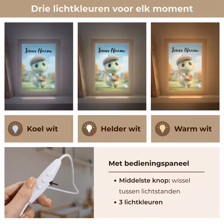 Nachtlampje met naam - Golf - Dino - Groen — 5