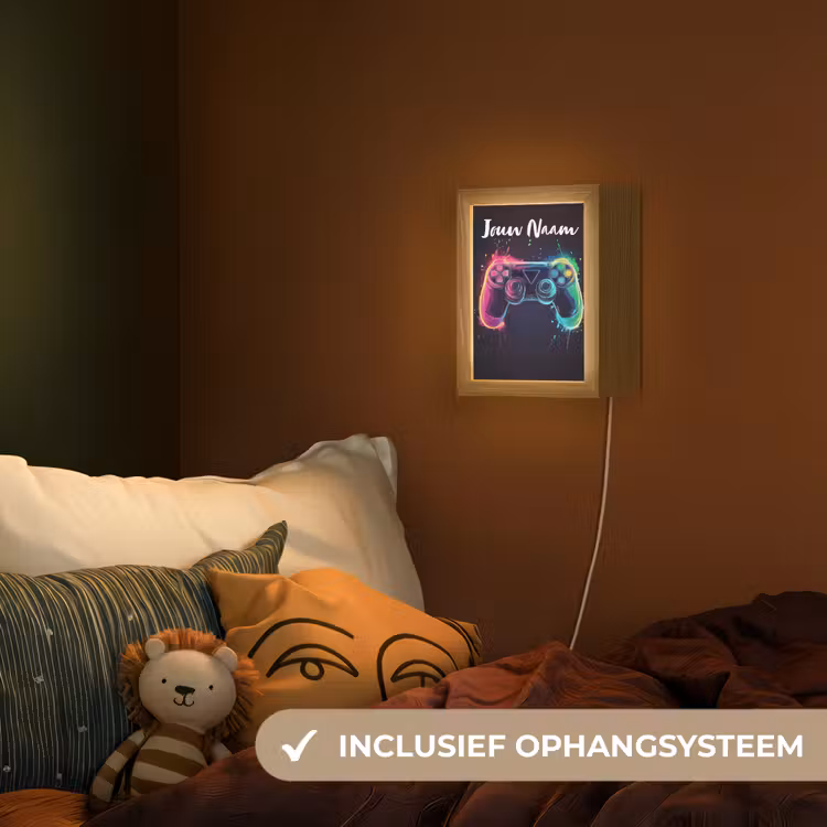 Nachtlampje met naam - Neon - Controller - Verfspatten - Game — 3