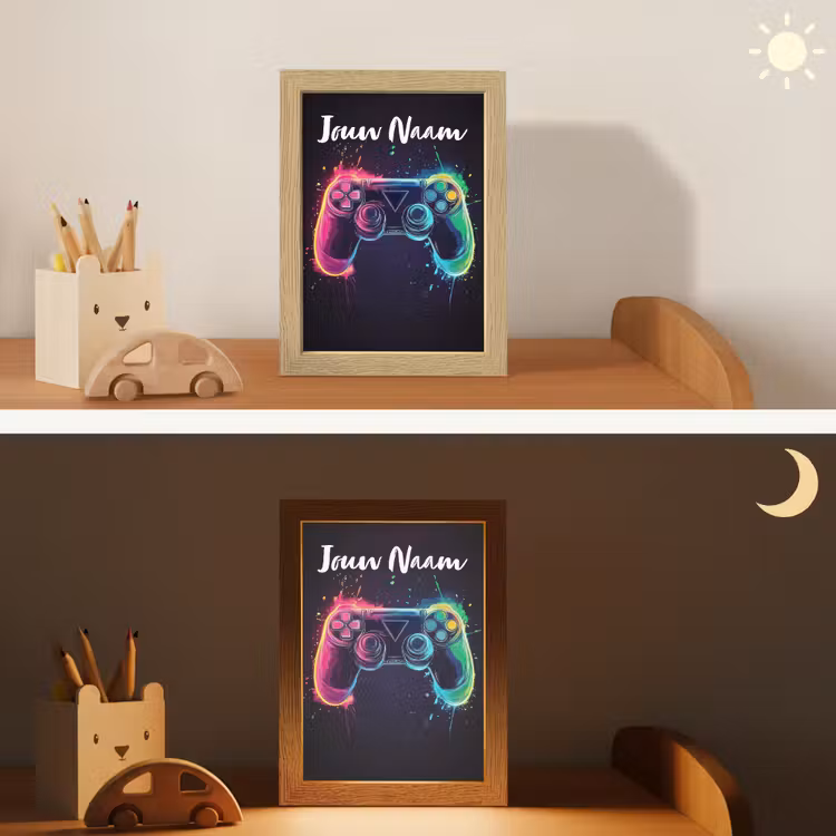 Nachtlampje met naam - Neon - Controller - Verfspatten - Game — 7