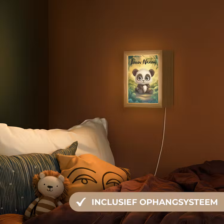 Nachtlampje met naam - Panda - Bamboebos - Groen — 3