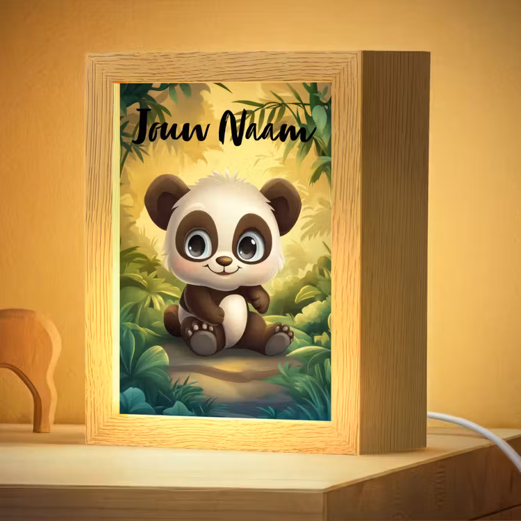 Nachtlampje met naam - Panda - Bamboebos - Groen — 4