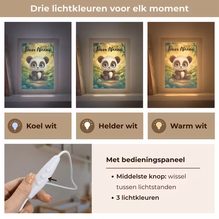 Nachtlampje met naam - Panda - Bamboebos - Groen — 5