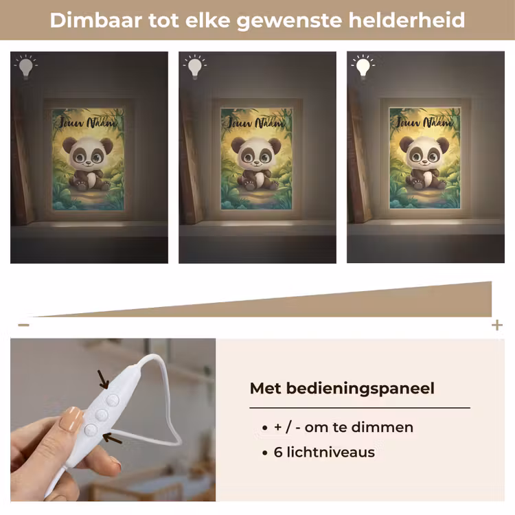 Nachtlampje met naam - Panda - Bamboebos - Groen — 6
