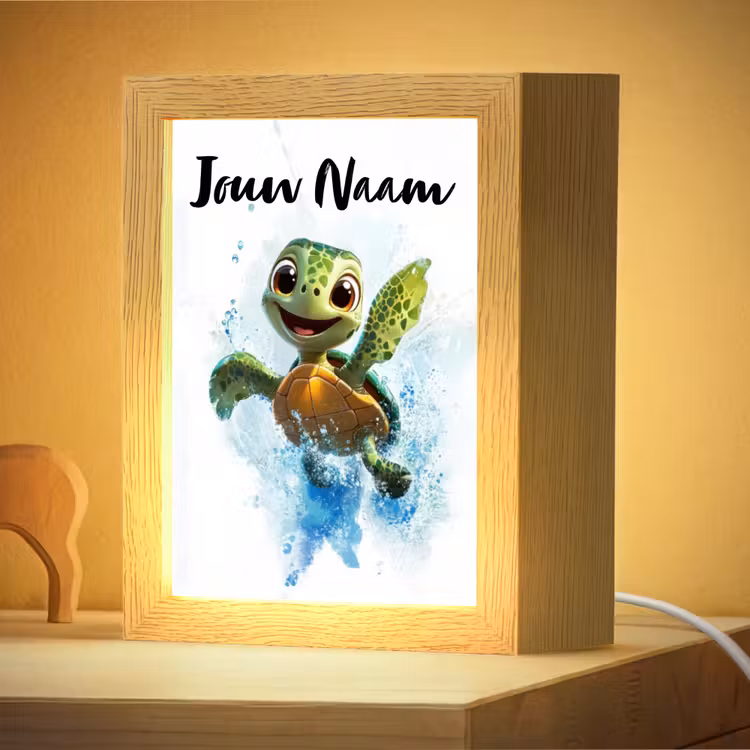 Nachtlampje met naam - Schildpad - Water - Groen — 4