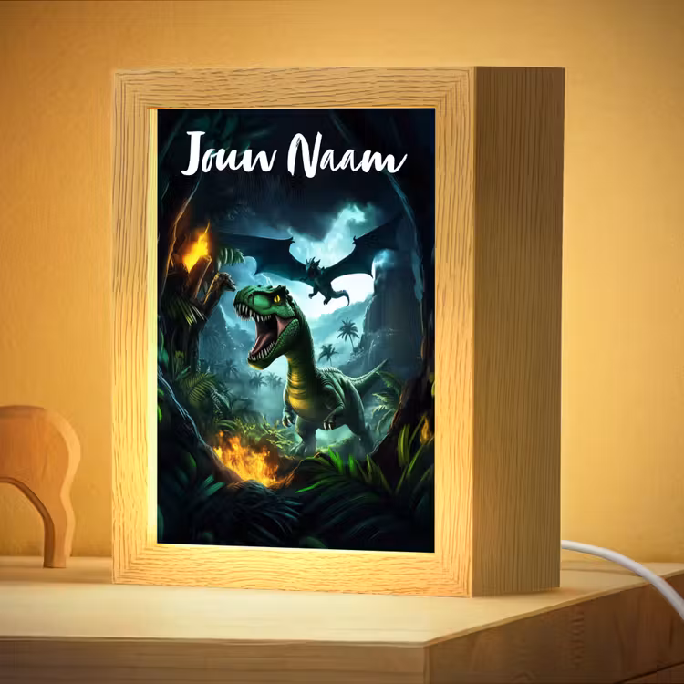 Nachtlampje met naam - Dinosaurus - Draak - Jungle - Groen — 4