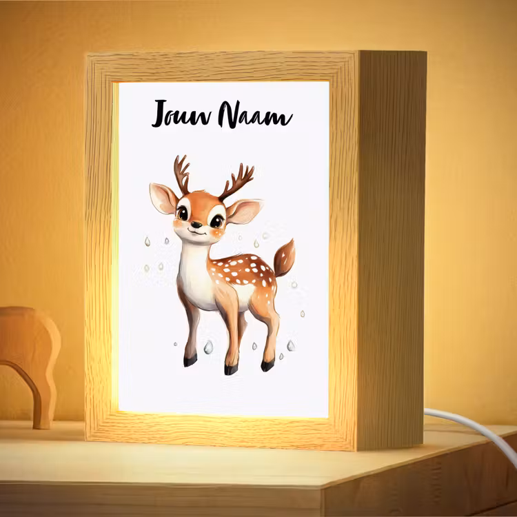 Nachtlampje met naam - Hert - Dier - Bruin — 4