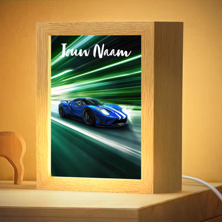 Nachtlampje met naam - Race auto - Blauw - Groen — 4