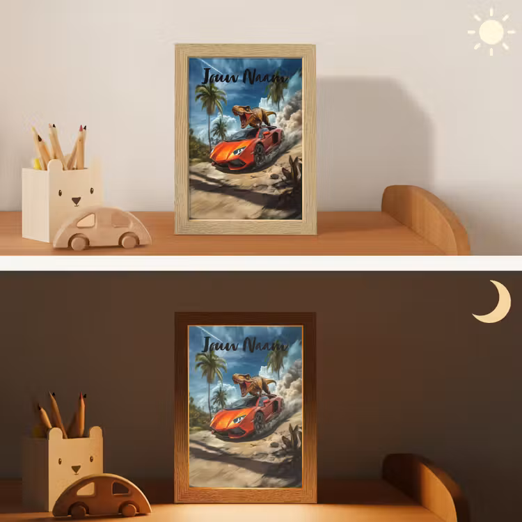 Nachtlampje met naam - Sportauto - Rood - Dino — 7
