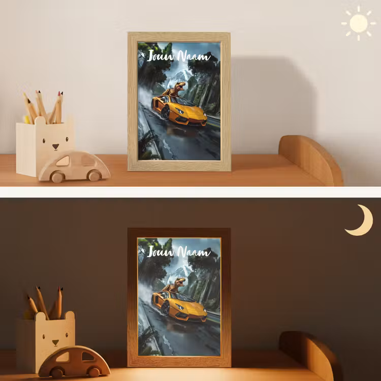 Nachtlampje met naam - T-Rex - Auto - Regenwoud — 7