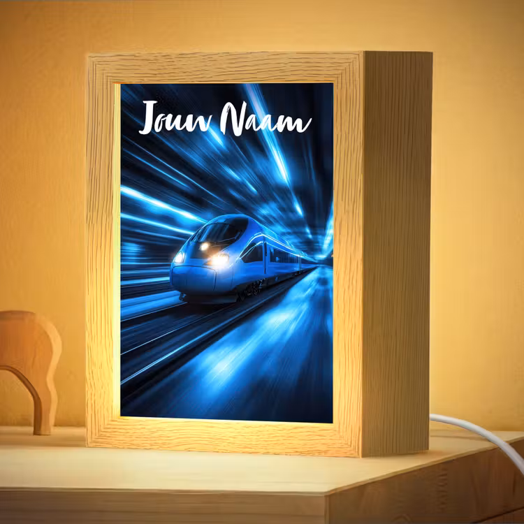 Nachtlampje met naam - Trein - Blauw - Neon — 4