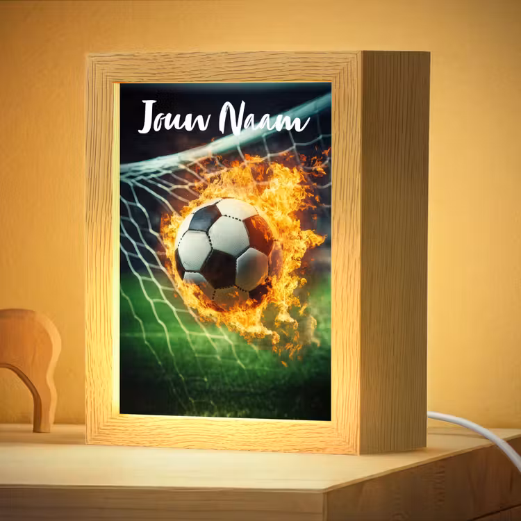 Nachtlampje met naam - Voetbal - Goal - Doelnet - Vuur — 4