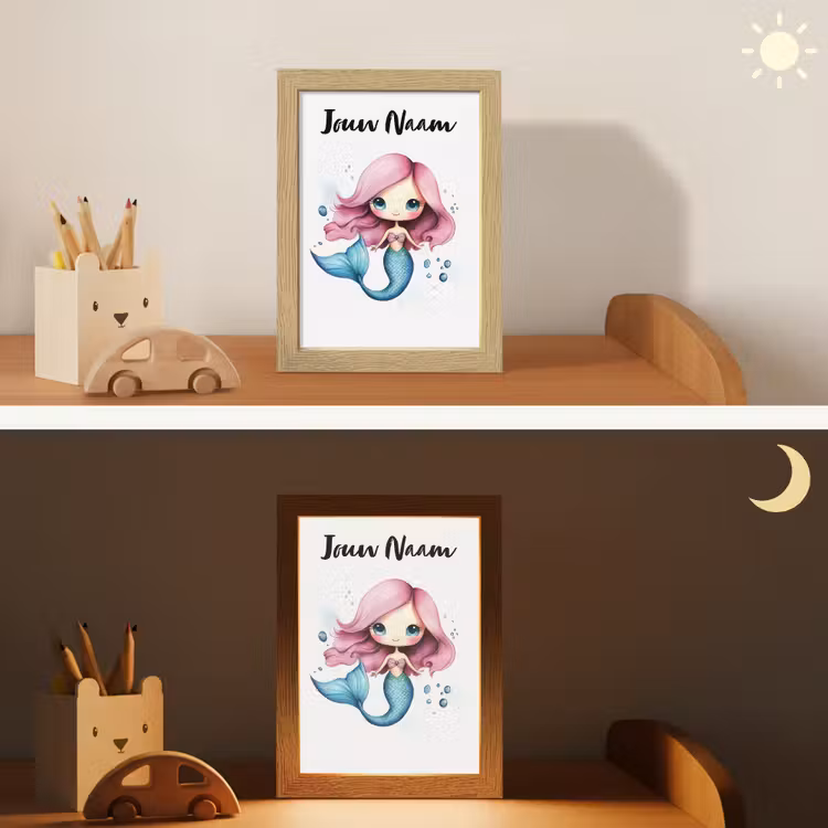 Nachtlampje met naam - Zeemeermin - Roze — 7
