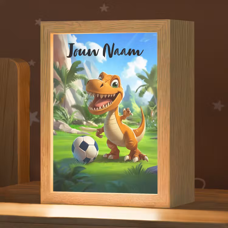 Nachtlampje met naam - Dino - Voetbal - Groen — 1