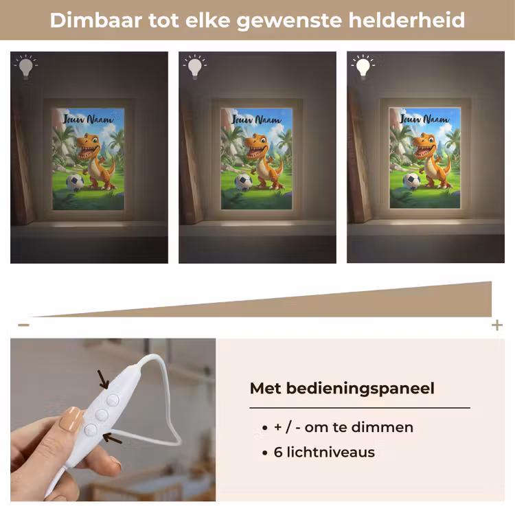 Nachtlampje met naam - Dino - Voetbal - Groen — 6