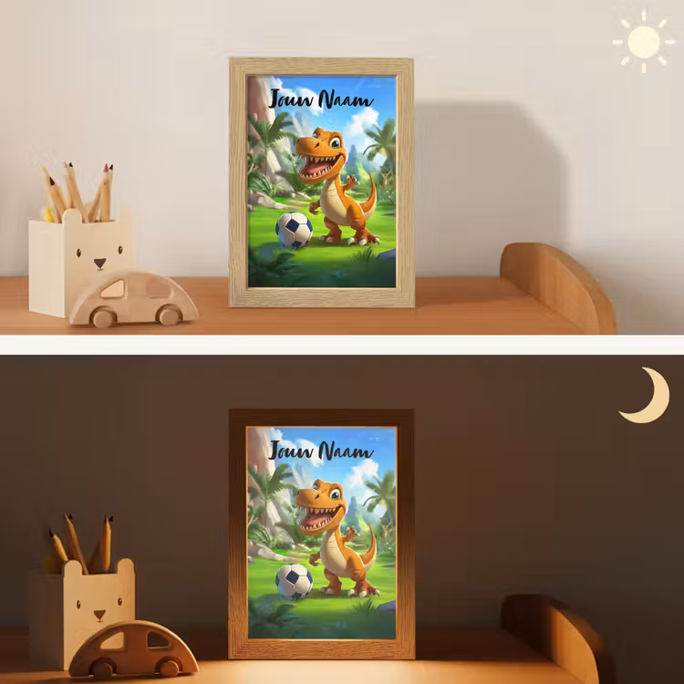 Nachtlampje met naam - Dino - Voetbal - Groen — 7