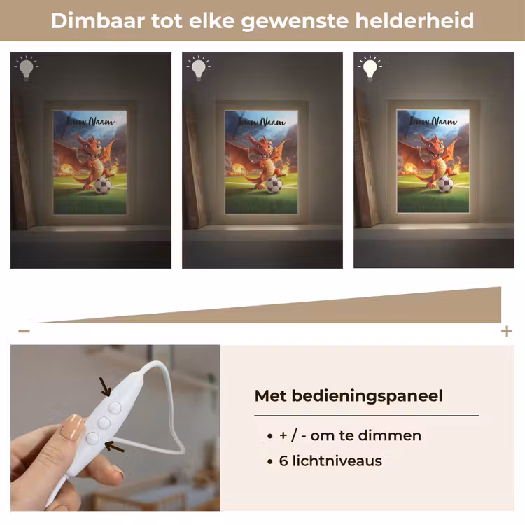 Nachtlampje met naam - Draak - Voetbal - Vuur - Stadion — 6