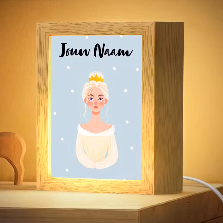 Nachtlampje met naam - Stippen - Prinses - Kroon - Blond — 4