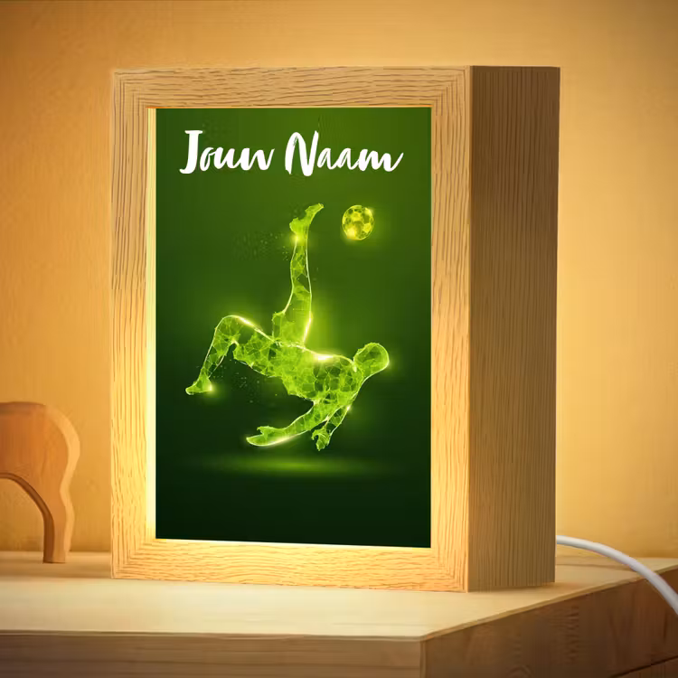 Nachtlampje met naam - Voetbal - Groen - Omhaal — 4