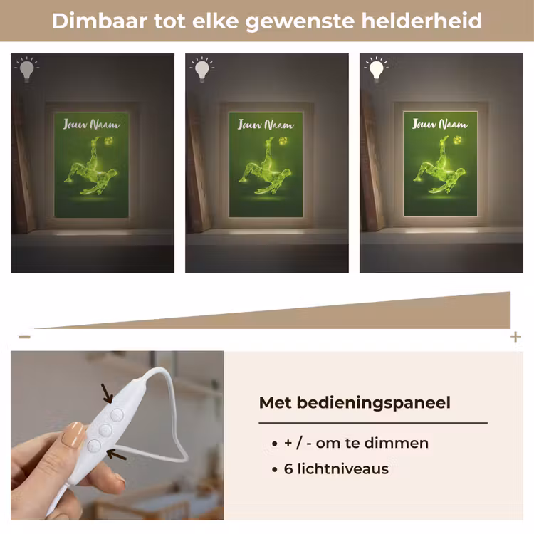 Nachtlampje met naam - Voetbal - Groen - Omhaal — 6