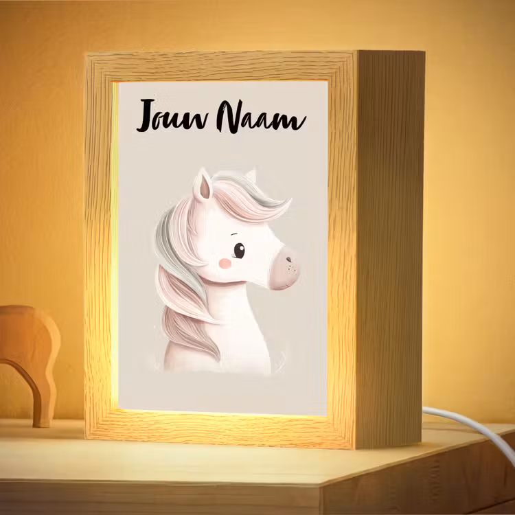 Nachtlampje met naam - Pony - Beige - Manen - Pastel — 4