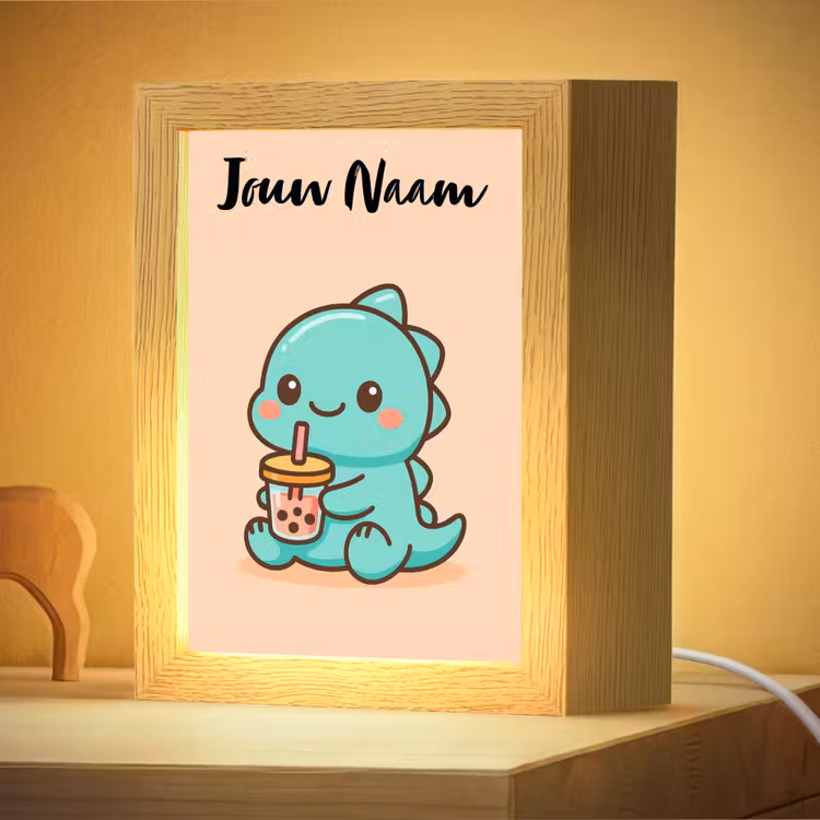Nachtlampje met naam - Dino - Boba - Turquoise — 4