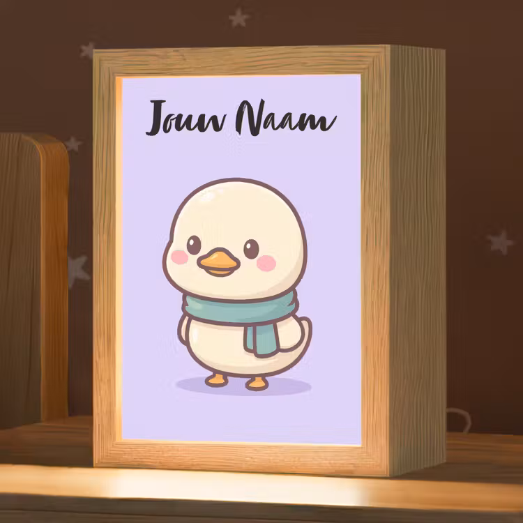 Nachtlampje met naam - Eend - Paars - Sjaal — 1