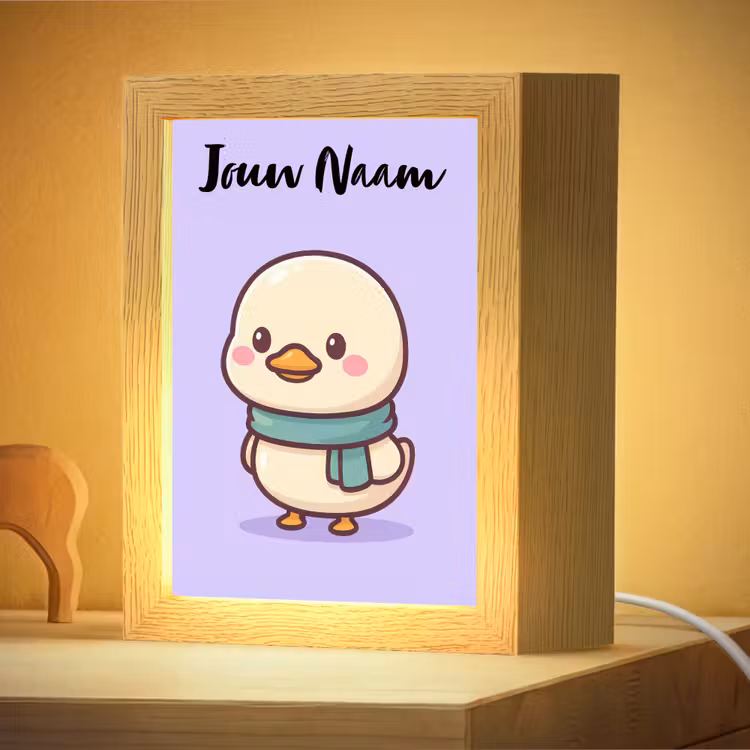 Nachtlampje met naam - Eend - Paars - Sjaal — 4