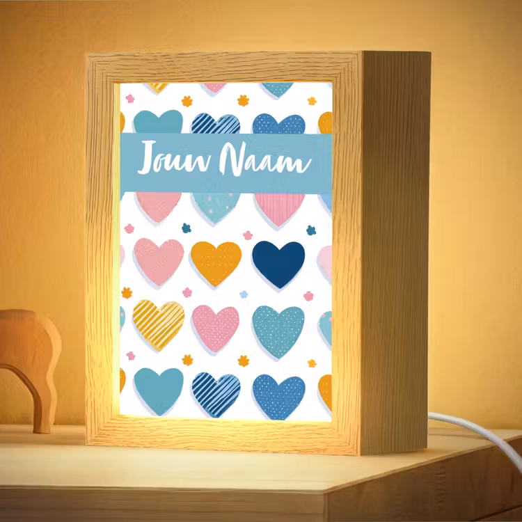 Nachtlampje met naam - Hartjes - Pastel - Patroon — 4
