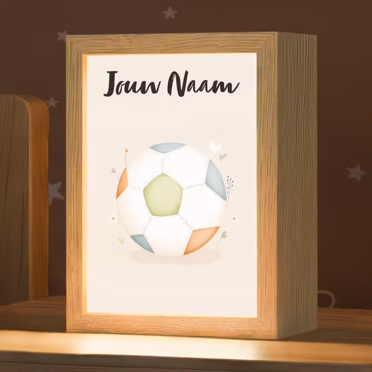 Nachtlampje met naam - Voetbal - Rond - Pastel — 1
