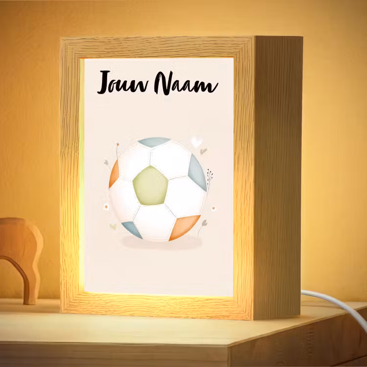 Nachtlampje met naam - Voetbal - Rond - Pastel — 4