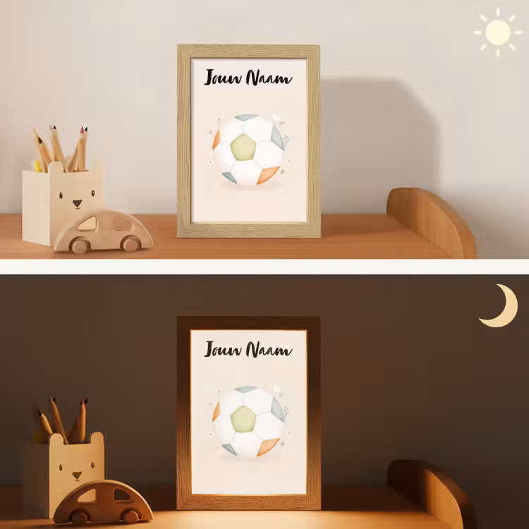 Nachtlampje met naam - Voetbal - Rond - Pastel — 7