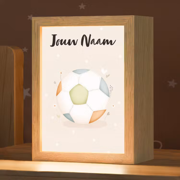 Nachtlampje met naam - Voetbal - Rond - Pastel - Stippen — 1