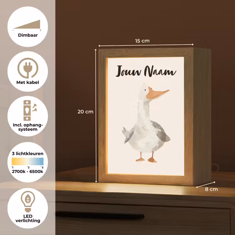 Nachtlampje met naam - Gans - Eend - Boerderij - Dieren — 2
