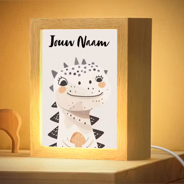 Nachtlampje met naam - Dinosaurus - Pastel kleuren — 4