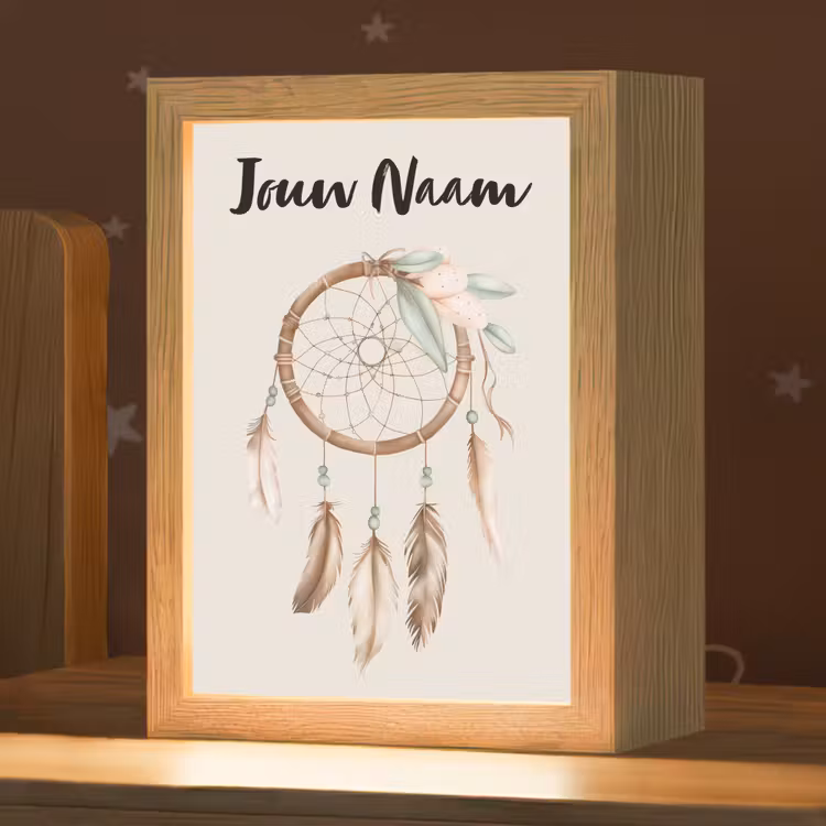 Nachtlampje met naam - Dromenvanger - Bohemian - Boho - Pastel kleuren — 1