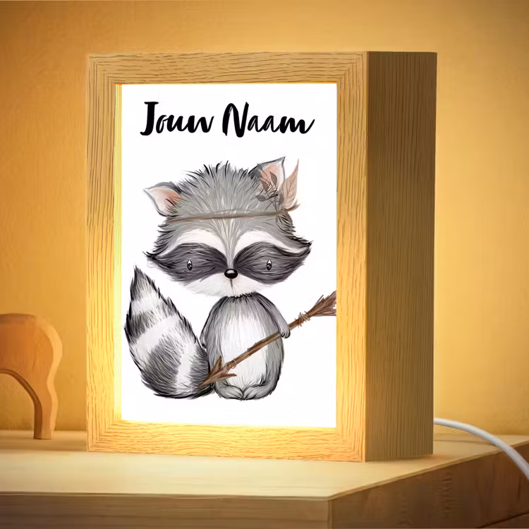Nachtlampje met naam - Wasbeer - Dier - Bosdieren — 4