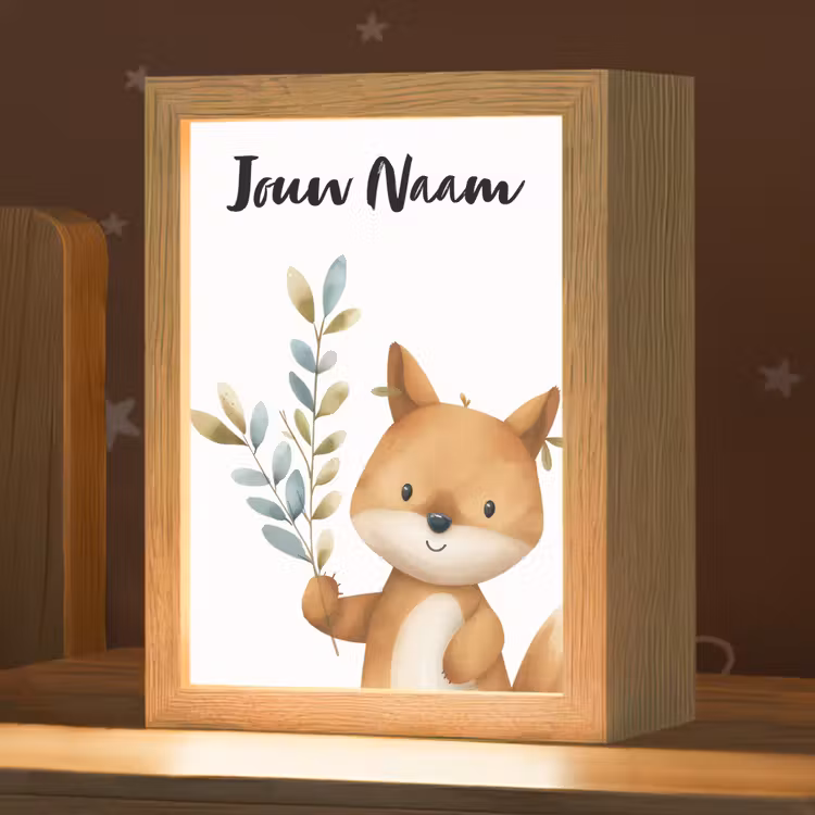 Nachtlampje met naam - Vos - Dier - Bosdieren — 1