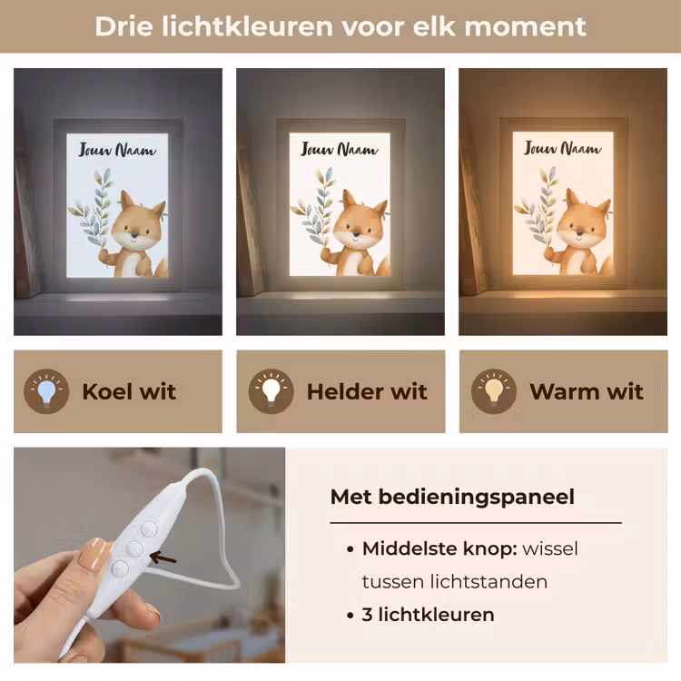Nachtlampje met naam - Vos - Dier - Bosdieren — 5