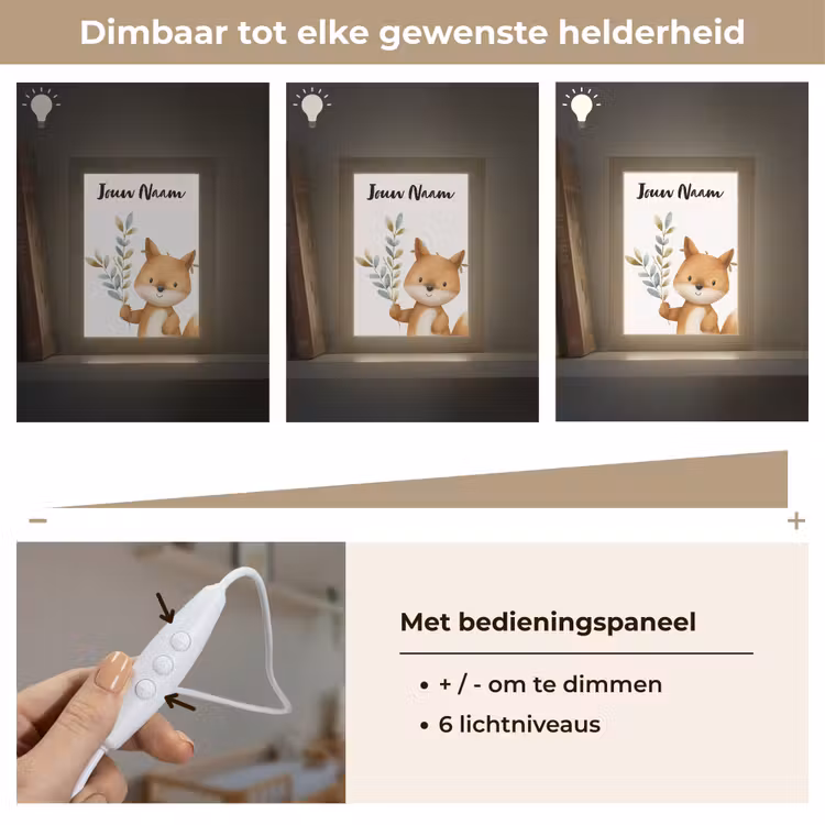 Nachtlampje met naam - Vos - Dier - Bosdieren — 6