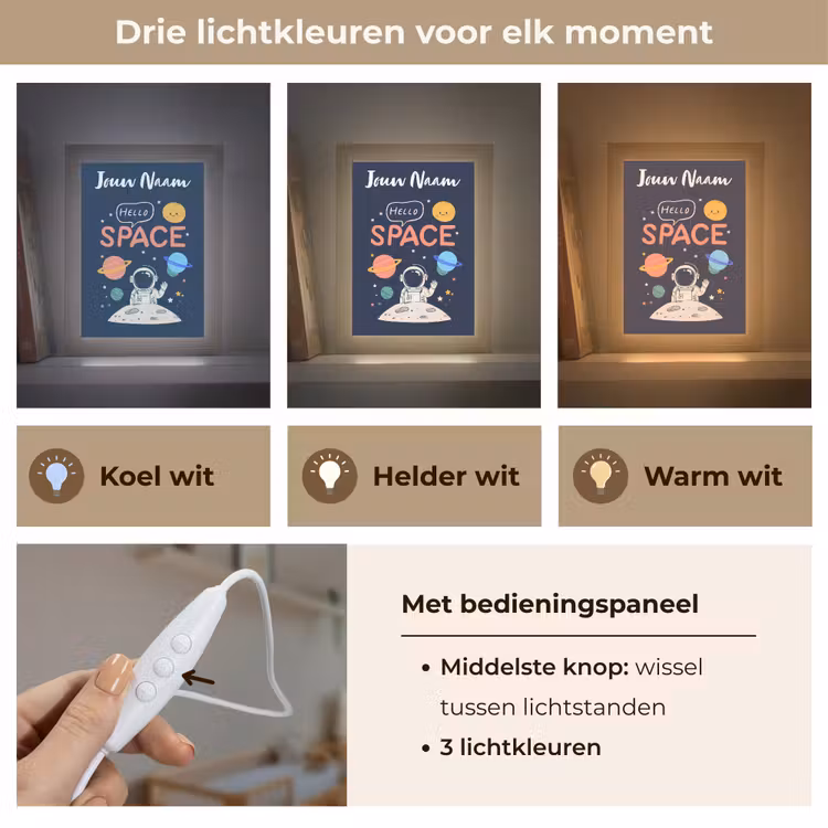 Nachtlampje met naam - Astronaut - Ruimte - Planeten — 5