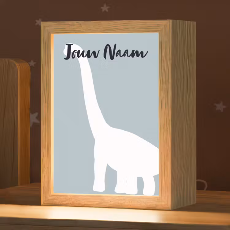 Nachtlampje met naam - Dino - Brachiosaurus - Dinosaurus - Blauw — 1
